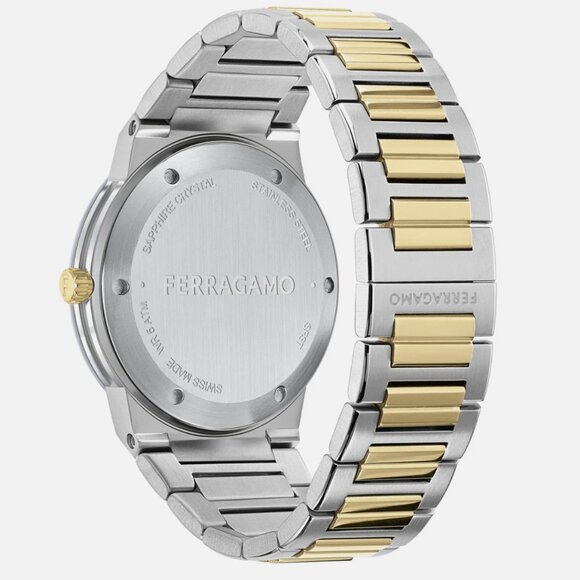 Ferragamo 41mm Mens Two Tone Watch New - Picture 3 of 4